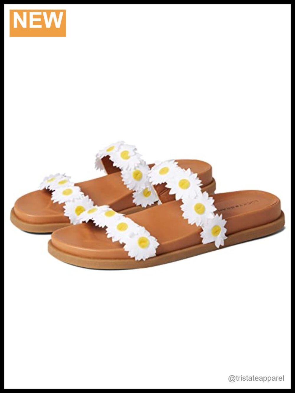 Faux Leather Slide Sandals with Floral Ankle Strap Slip On